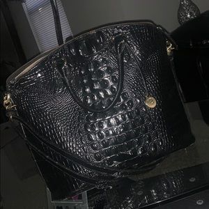 Large Duxbury Melbourne Embossed Leather Satchel